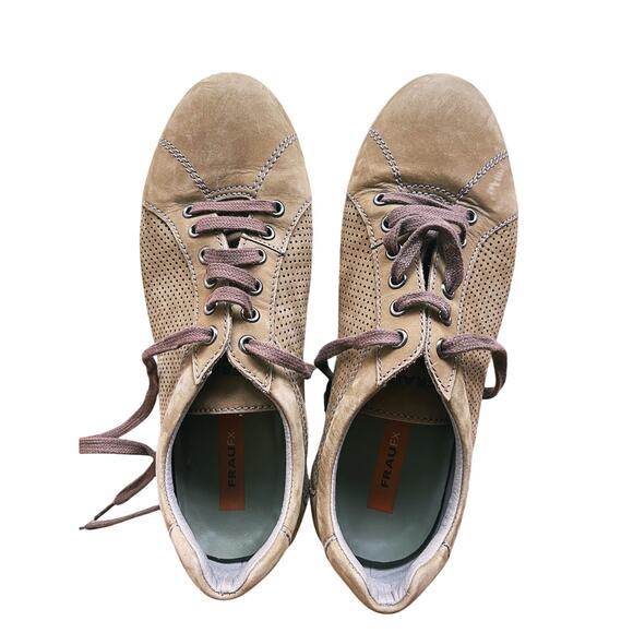Frau Fx Men's Italian Suede Sneakers 9 Low Top Quiet Luxury Brown Streetwear - Picture 3 of 9